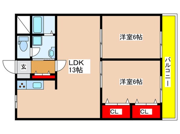 リ－ブル原の物件間取画像